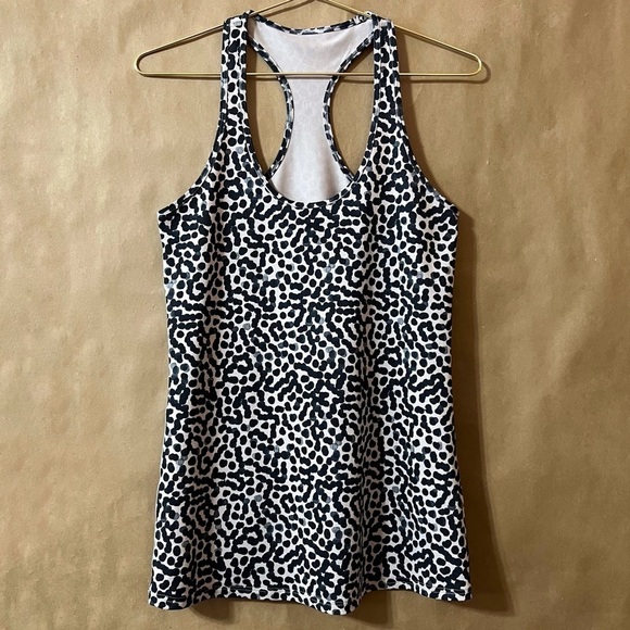Lululemon | Cool Racerback Ace Spot Grain Black Tank Top Scoop Neck Size 6 - Picture 1 of 8